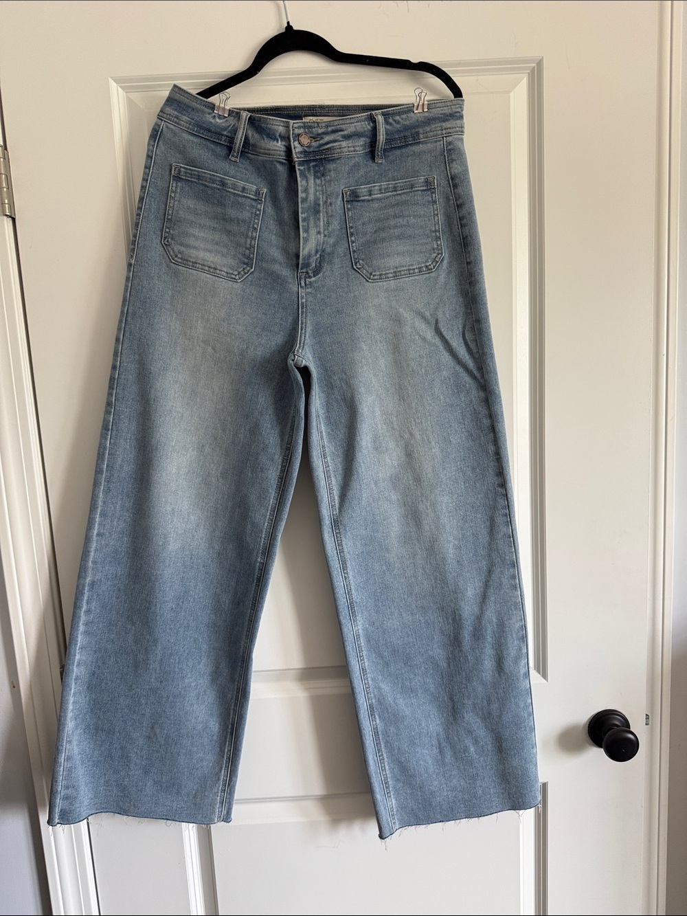 Oat New York Light Blue Wide-Leg Jeans - BROKEN ZIPPER